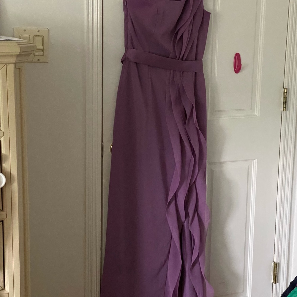 Long One- Shoulder Bridesmaid dress with Ruffles